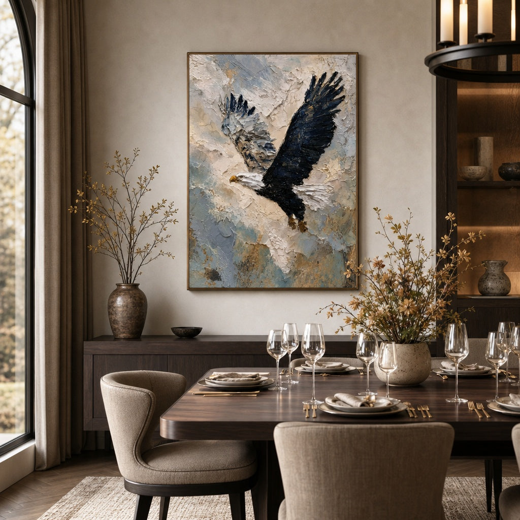 Bald Eagle Flight Textured Painting