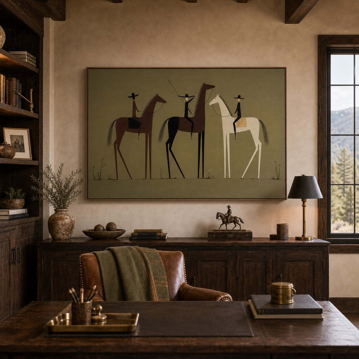 Three Riders - Hand-Painted Western Horse Wall Art