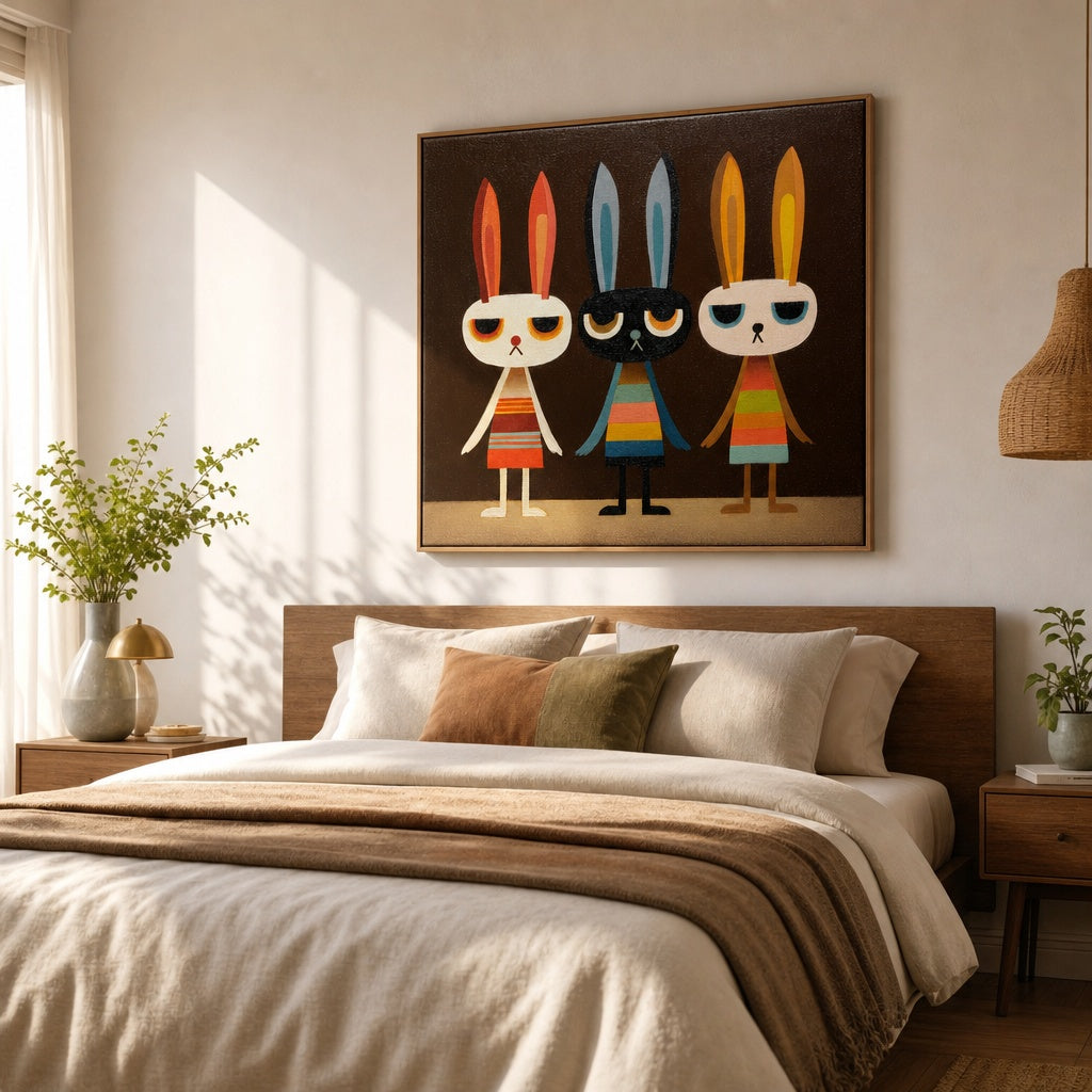 Colorful Bunny Character Pop Art Painting
