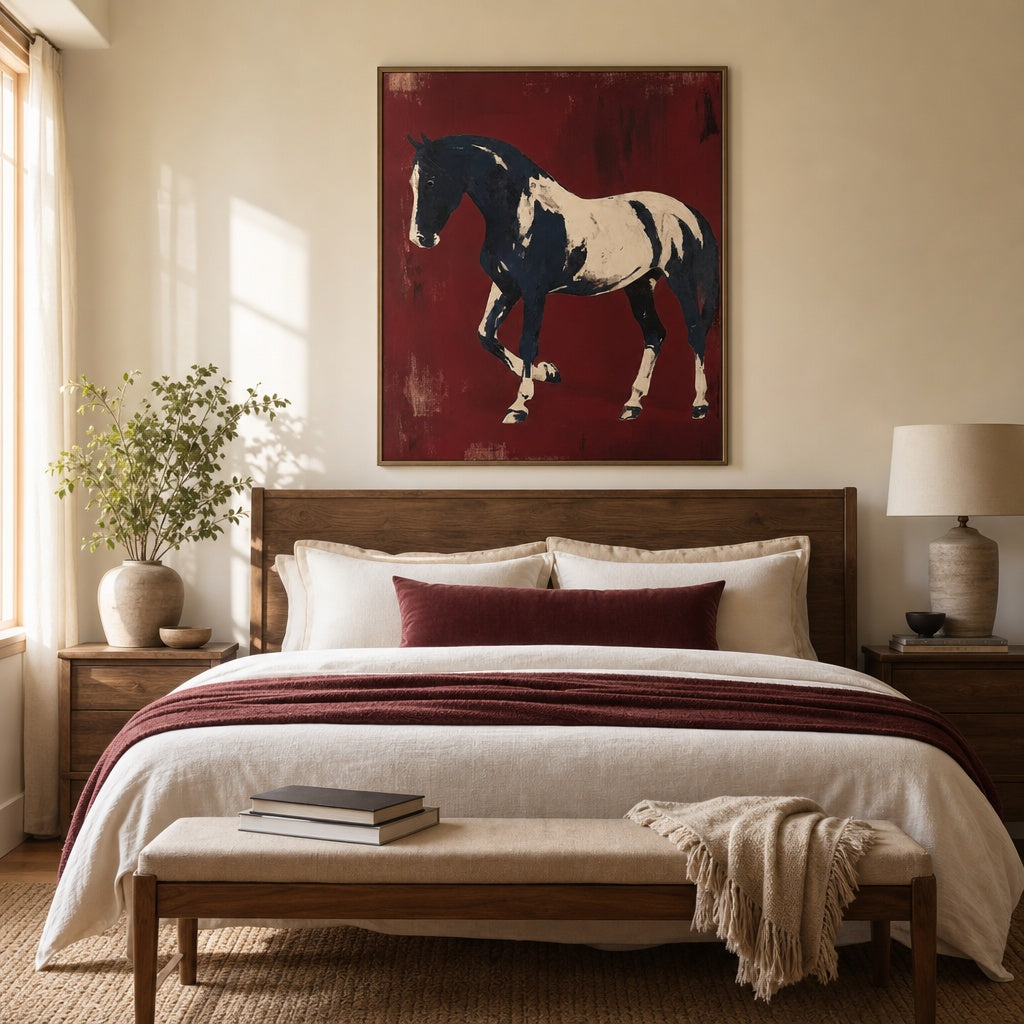 Black and White Horse Portrait Painting
