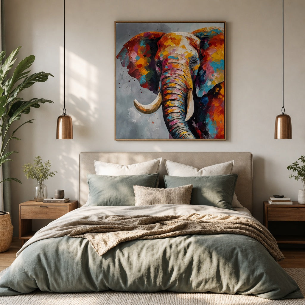 Colorful Elephant Abstract Animal Painting
