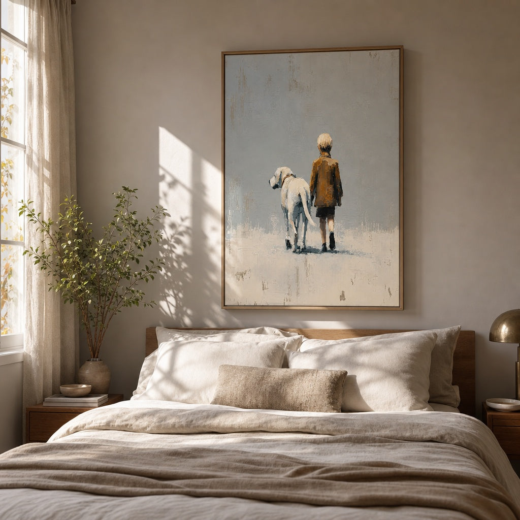 Walking With My Dog Minimalist Painting