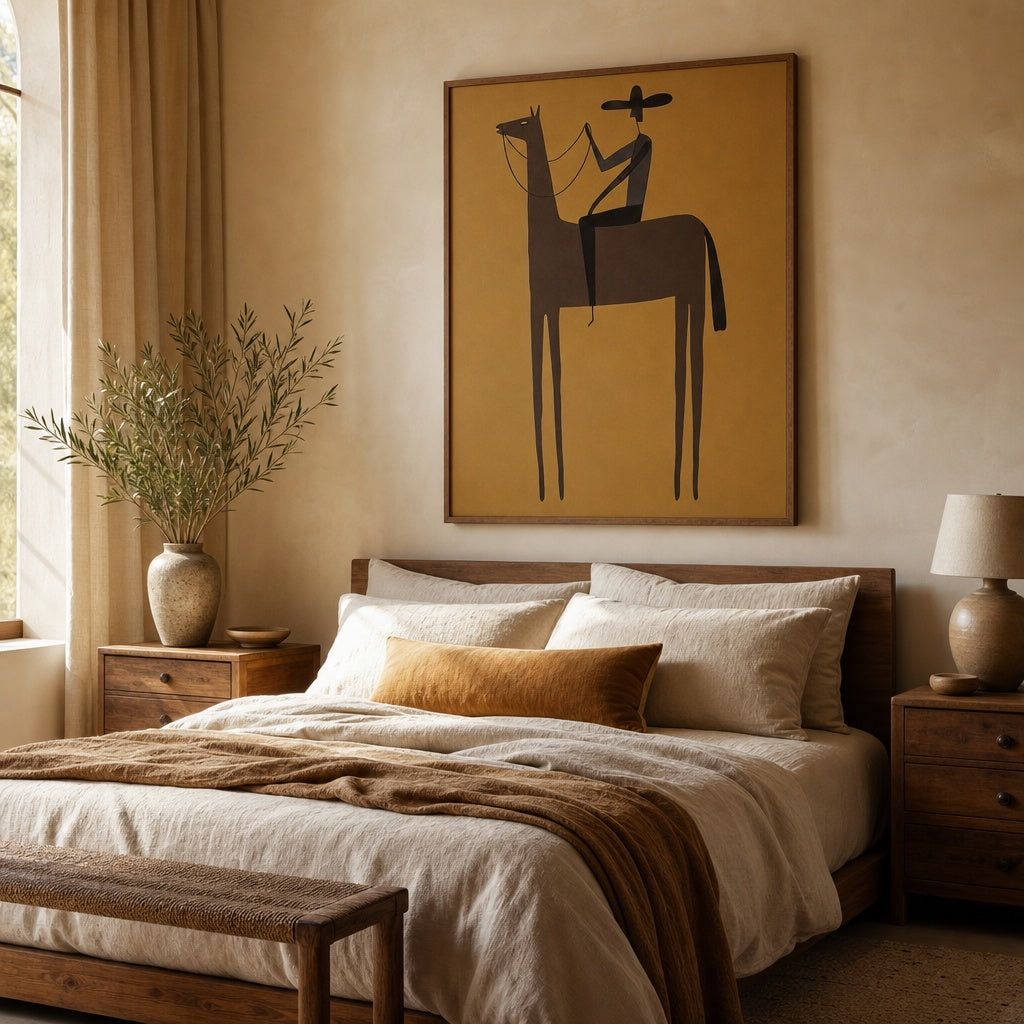Minimalist Cowboy Horse Painting
