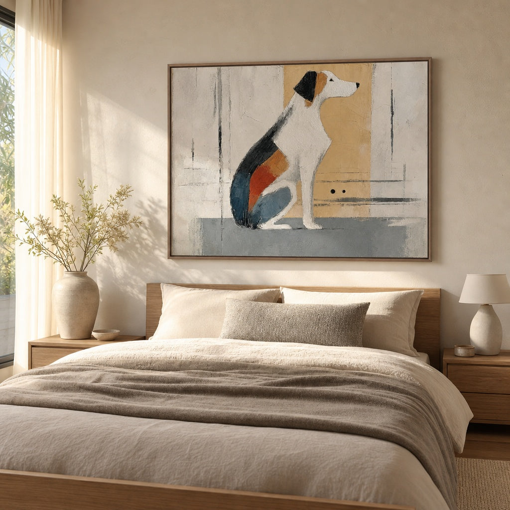 Minimalist Dog Portrait Painting