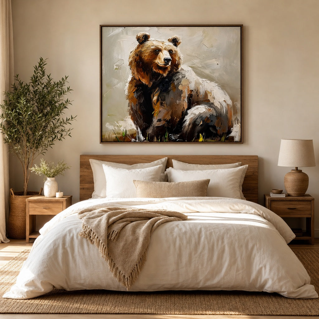 Brown Bear Wildlife Portrait Painting