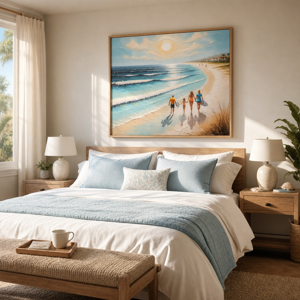 Sunlit Family Shore