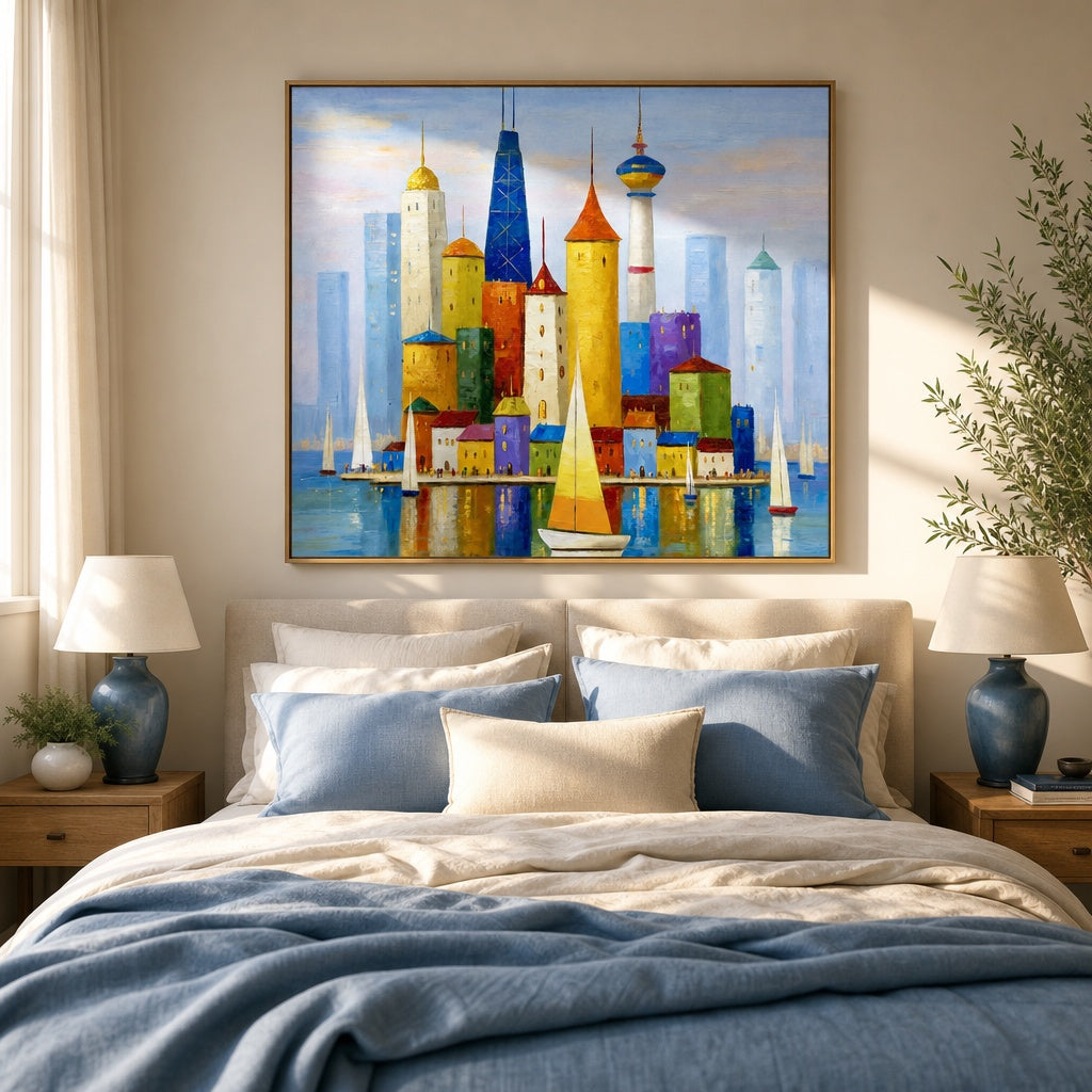 Colorful Harbor Skyline