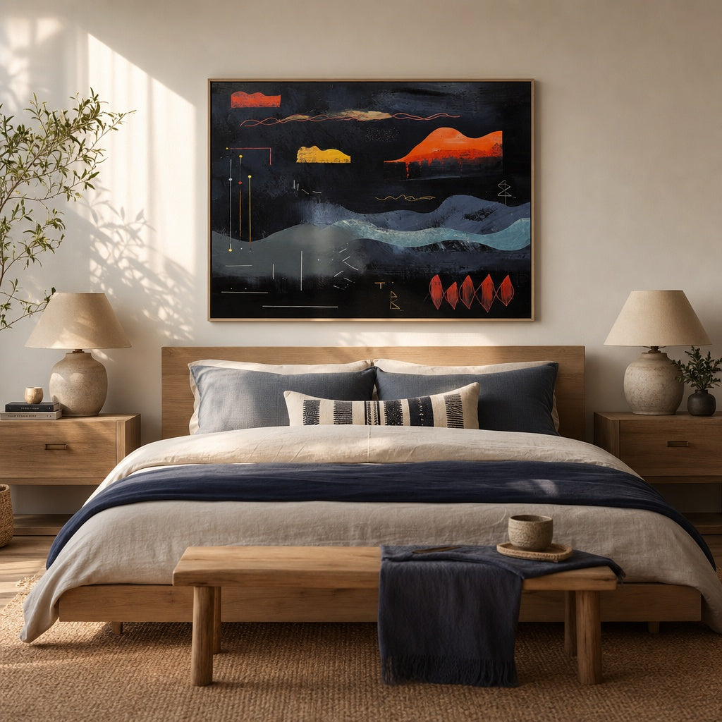 Midnight Abstract Landscape
