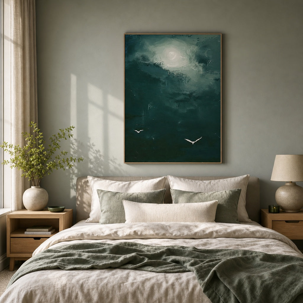 Moonlit Emerald Sky