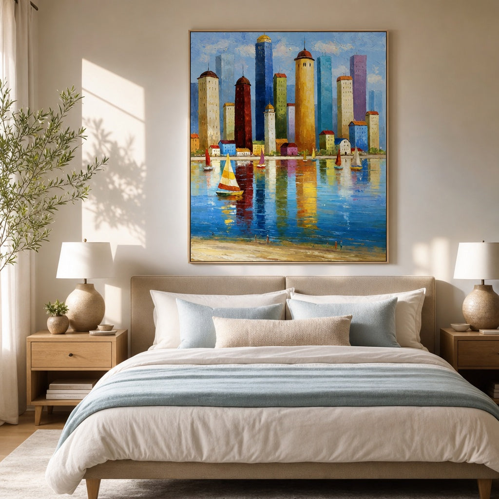 Colorful Waterfront Cityscape