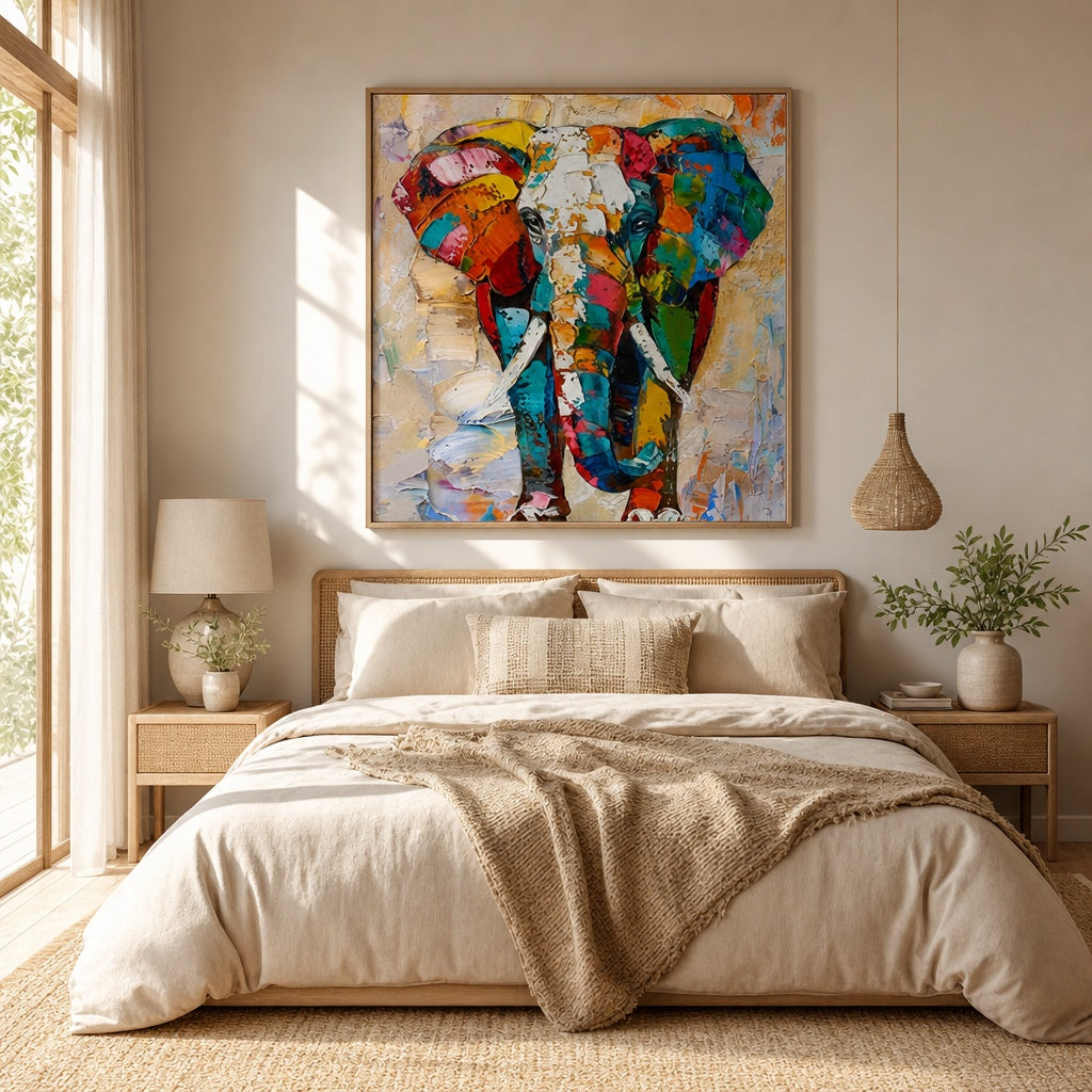 Colorful Elephant Abstract Portrait Painting
