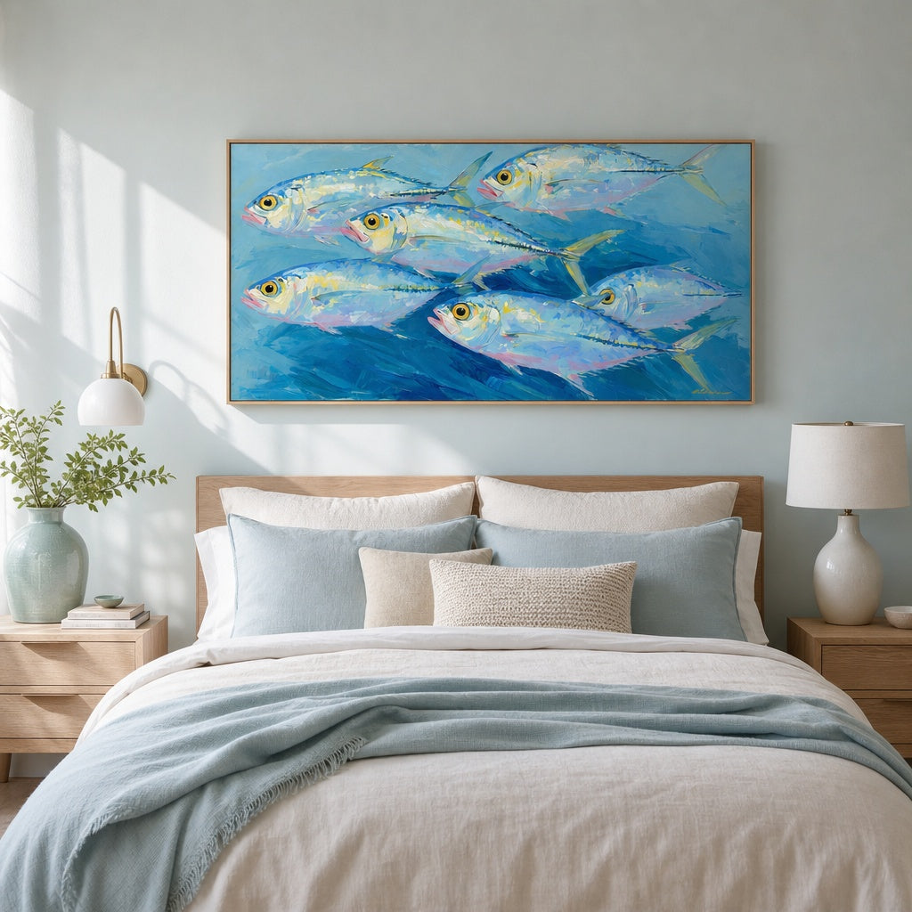 Blue Ocean Fish Coastal Painting