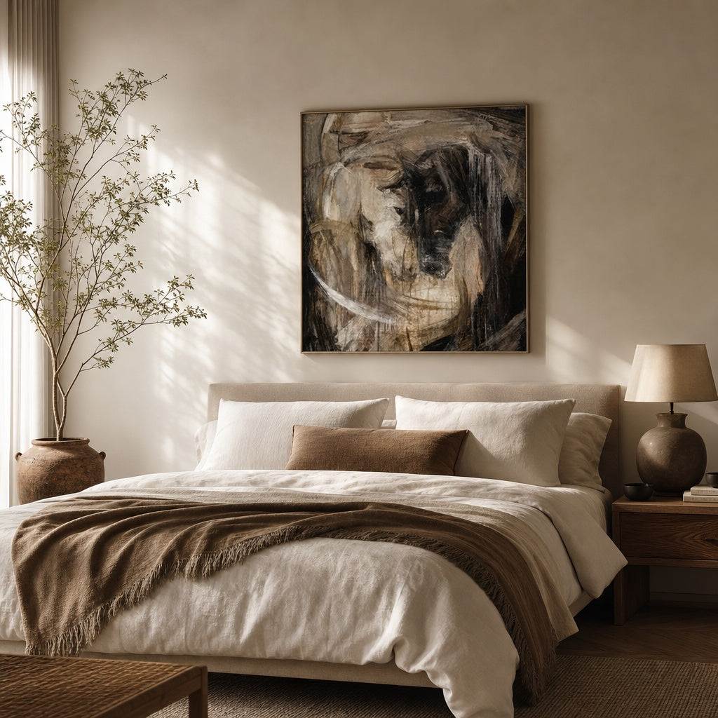 Abstract Horse Couple Portrait Painting