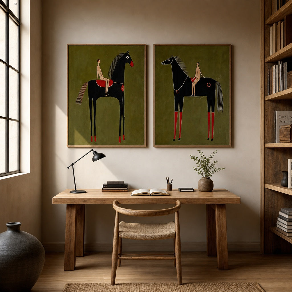 Olive Equestrian Pair