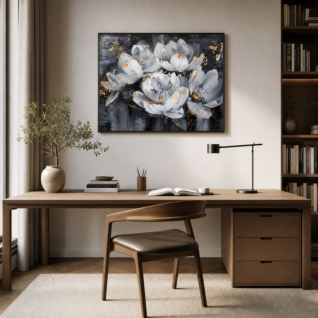 Gilded Charcoal Blossoms