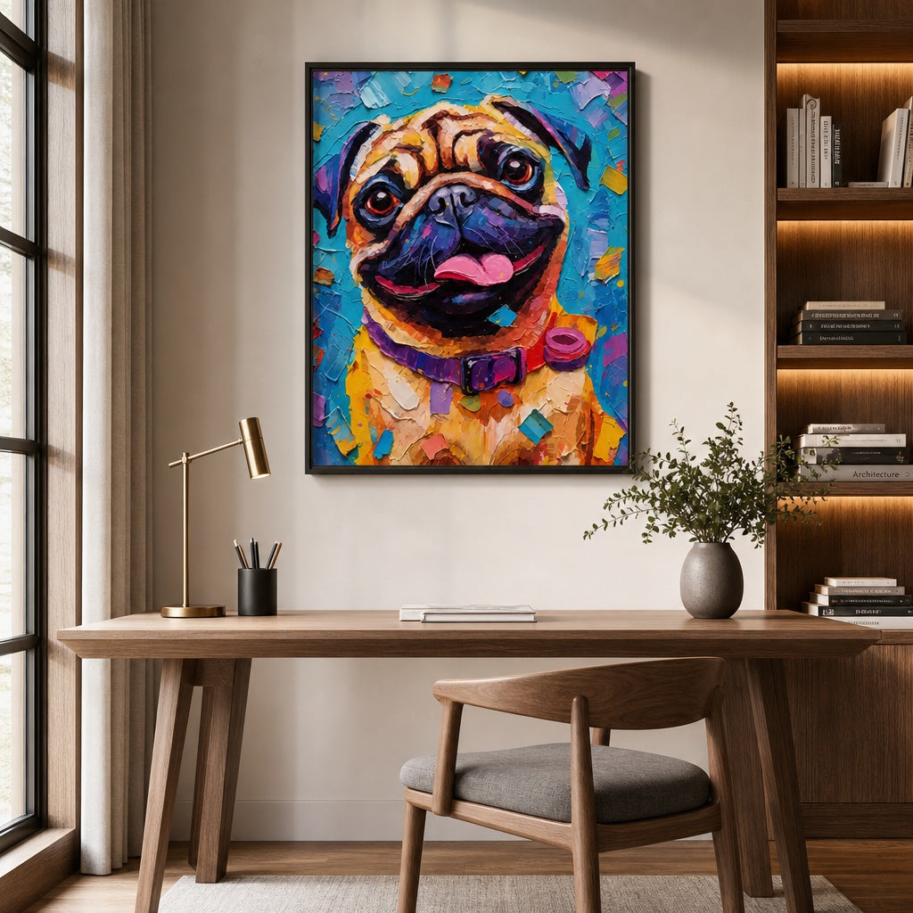 Colorful Pug Dog Pop Art Painting