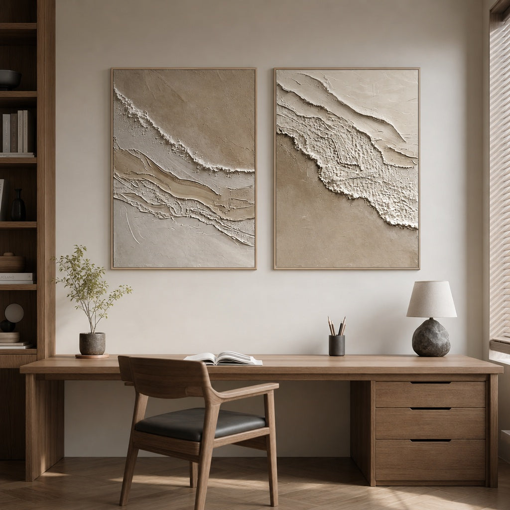 Neutral Coast Relief Diptych