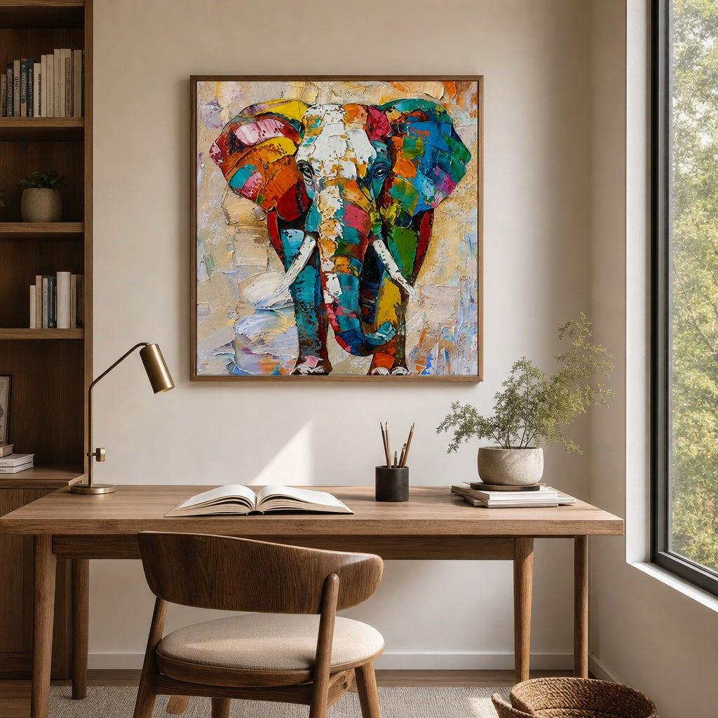 Colorful Elephant Abstract Portrait Painting