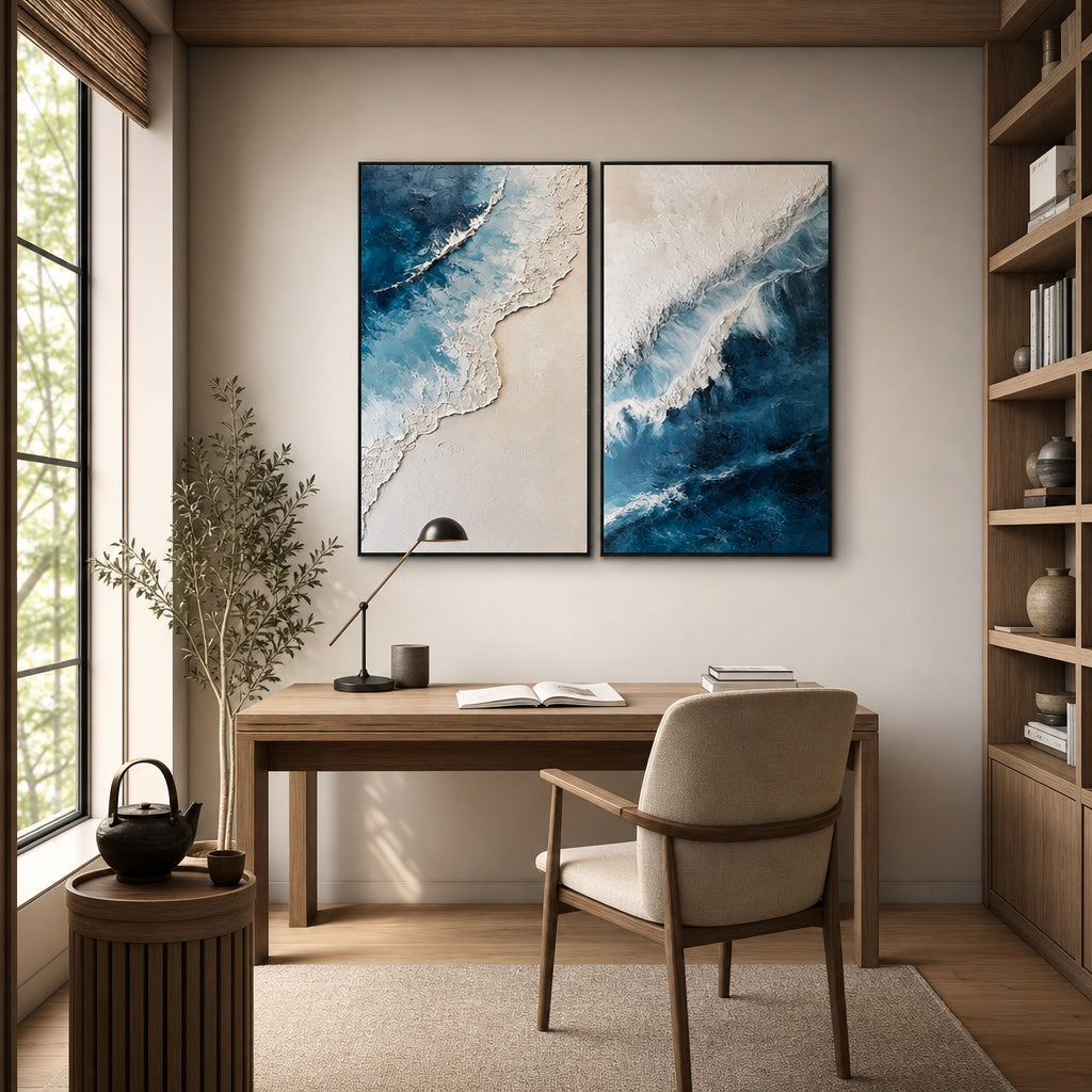 Azure Shore Diptych