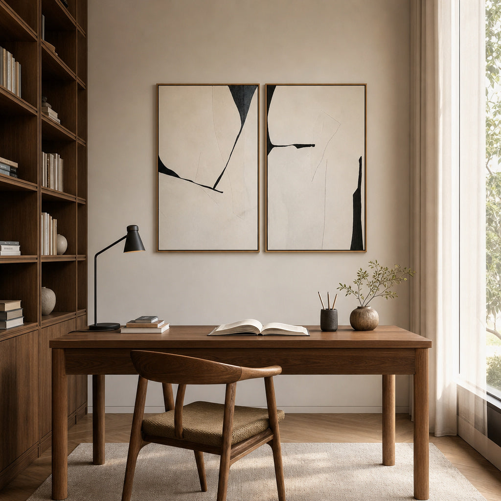 Ivory Noir Diptych