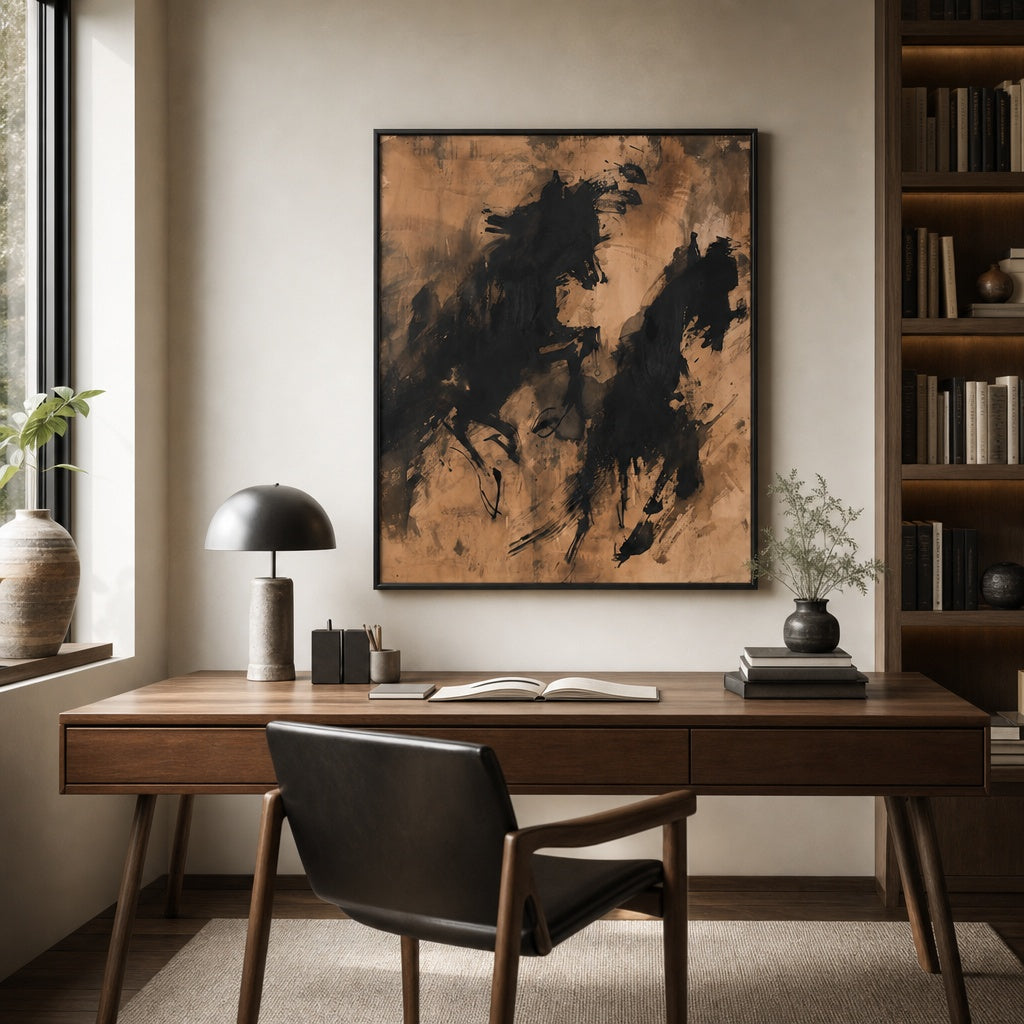 Black Gold Abstract Texture Painting