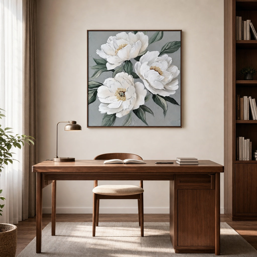 Ivory White Peony Trio