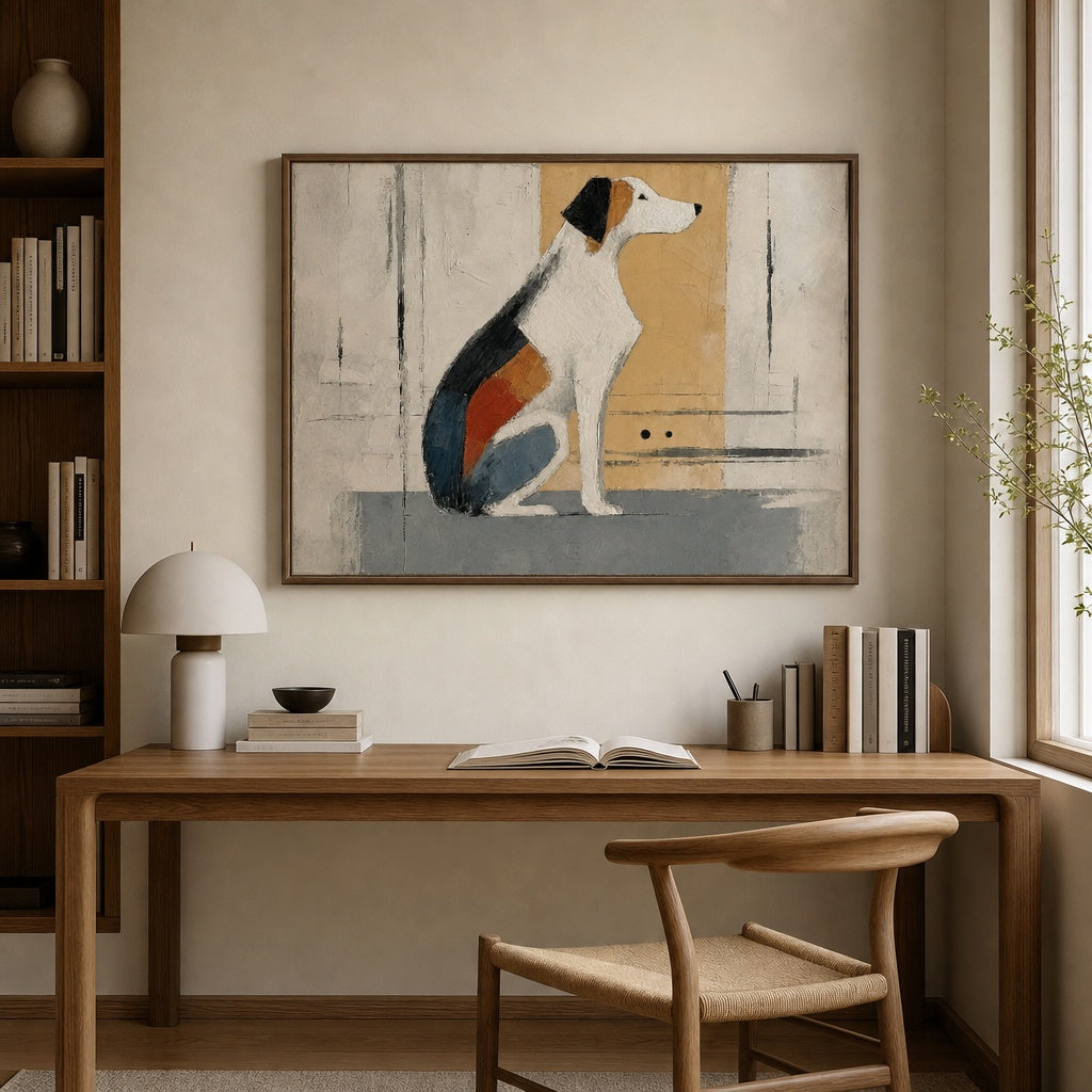 Minimalist Dog Portrait Painting