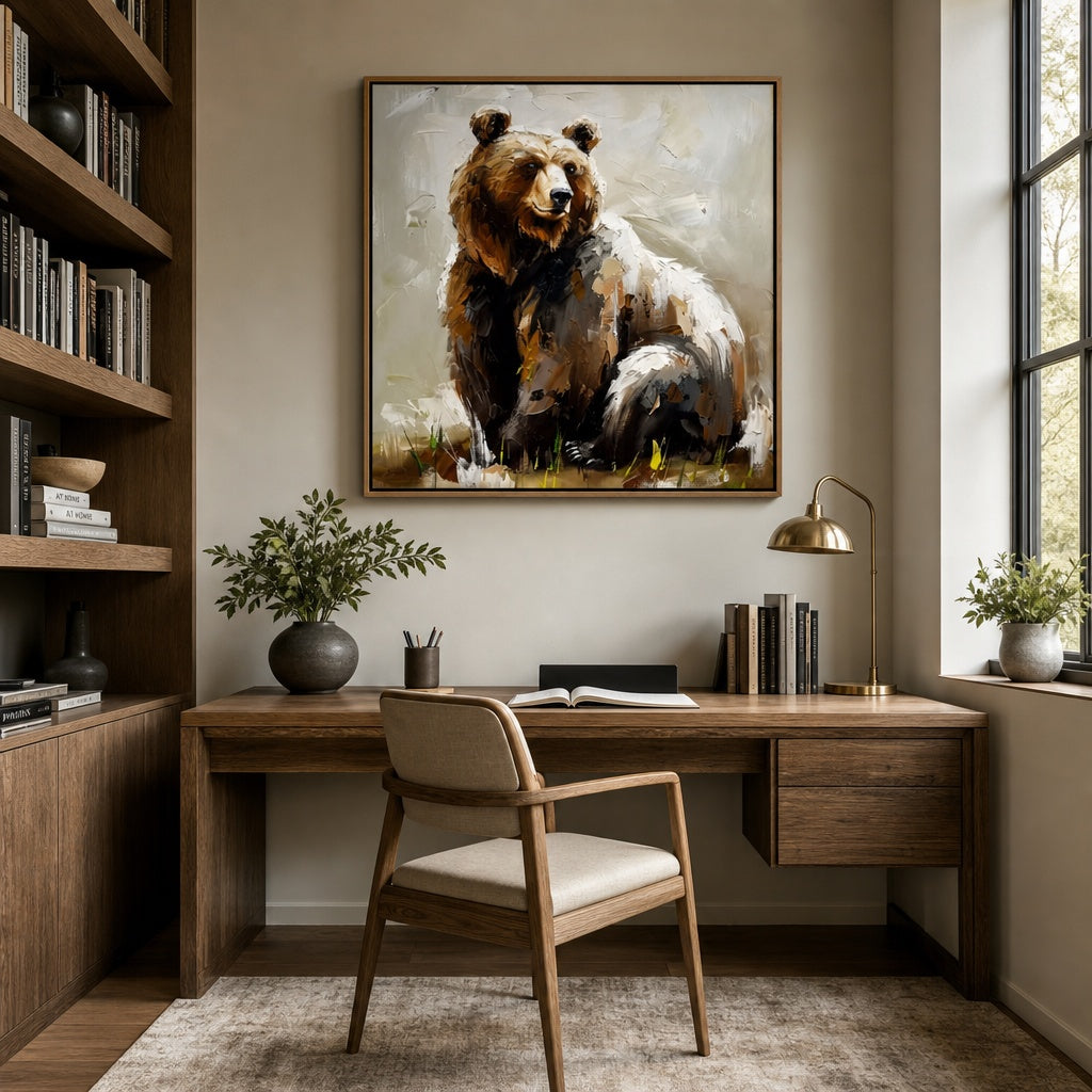 Brown Bear Wildlife Portrait Painting