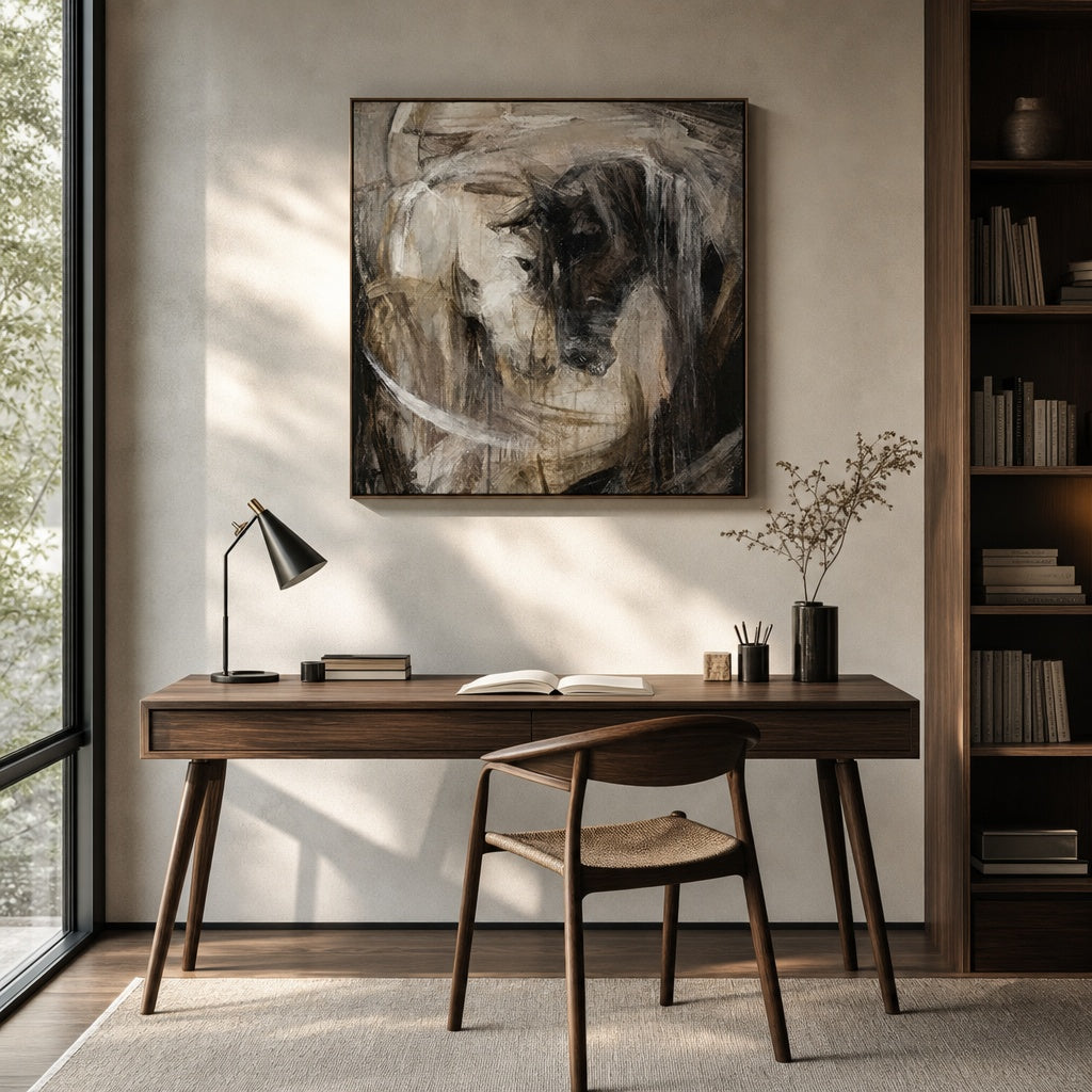 Abstract Horse Couple Portrait Painting