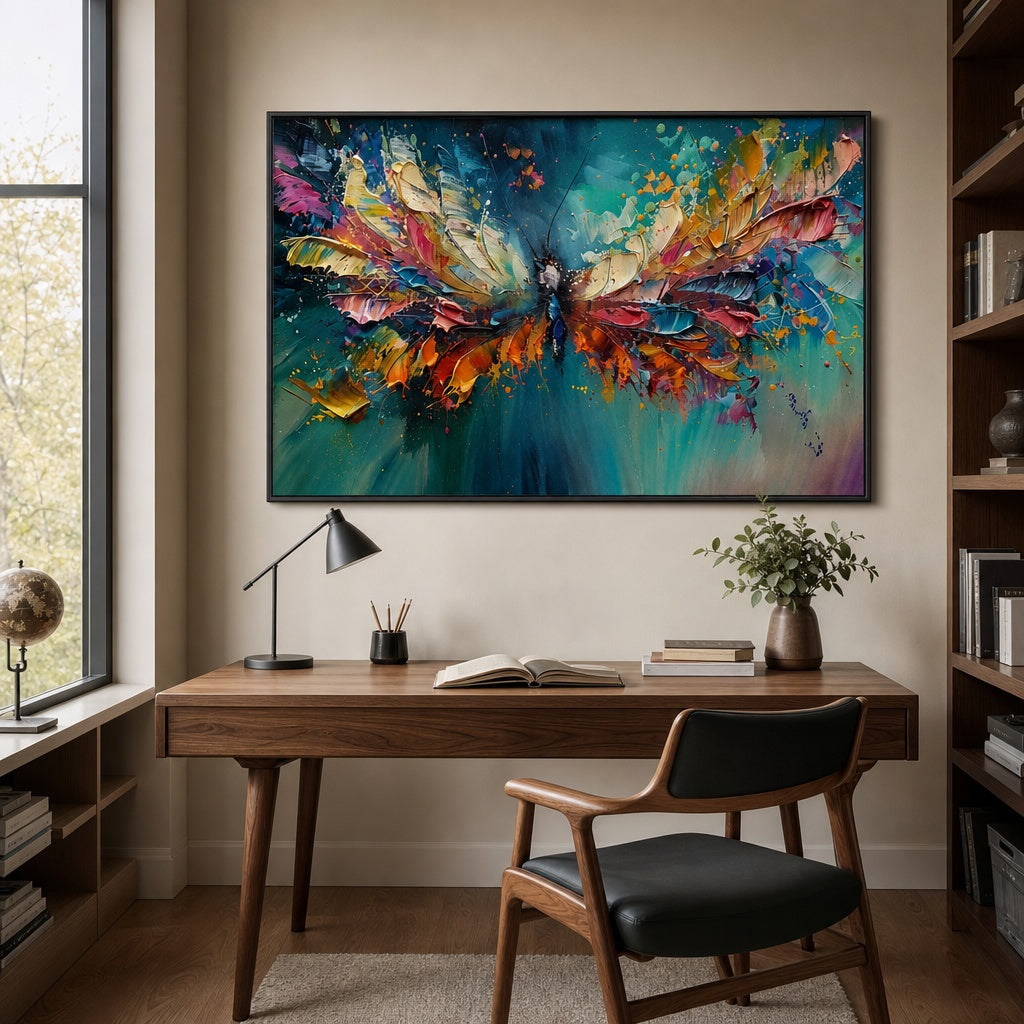 Colorful Butterfly Textured Abstract Painting