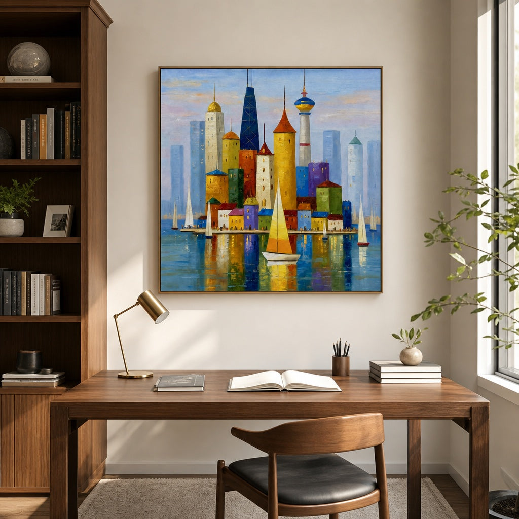 Colorful Harbor Skyline