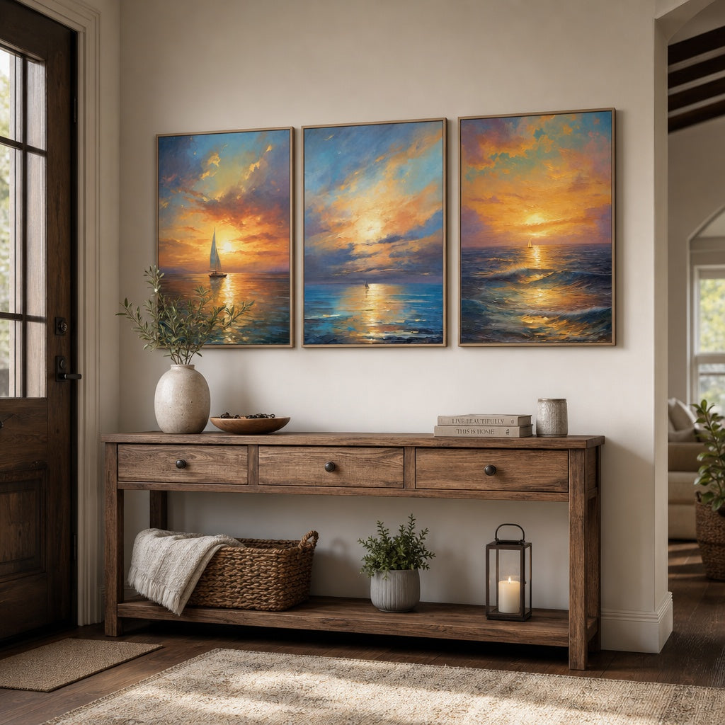 Sunset Sail Triptych