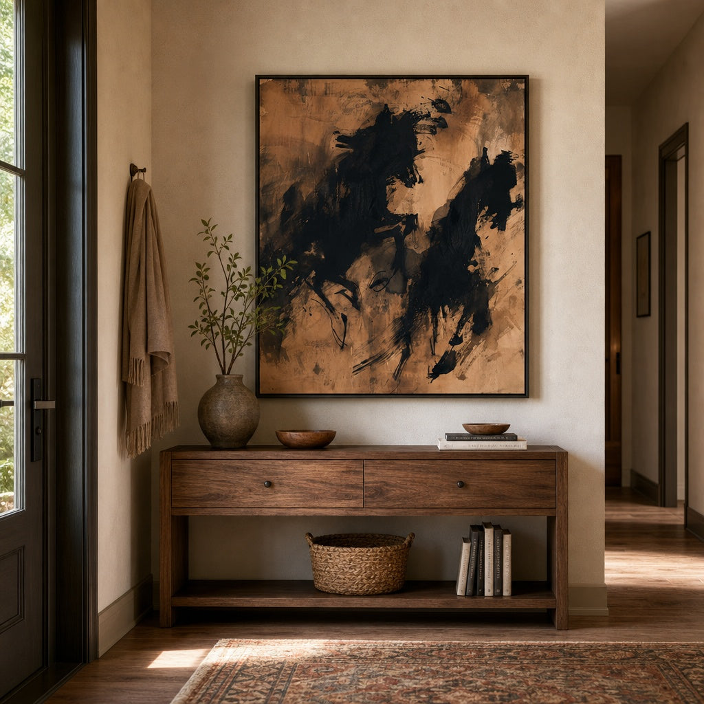 Black Gold Abstract Texture Painting