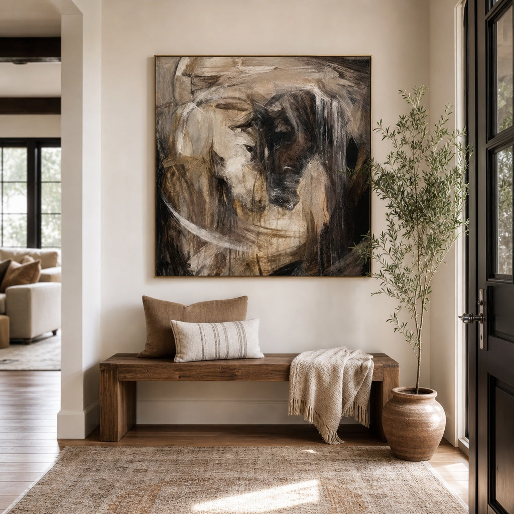Abstract Horse Couple Portrait Painting