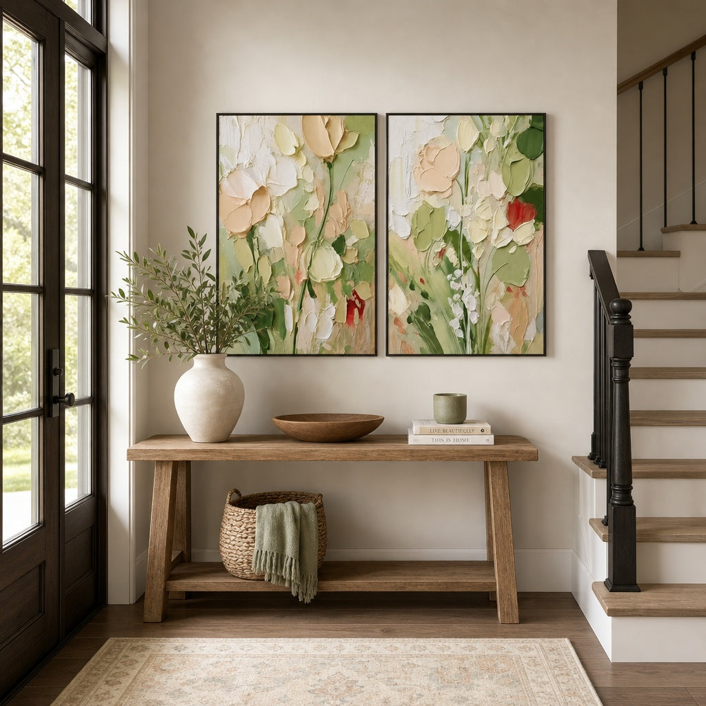 Pastel Garden Diptych
