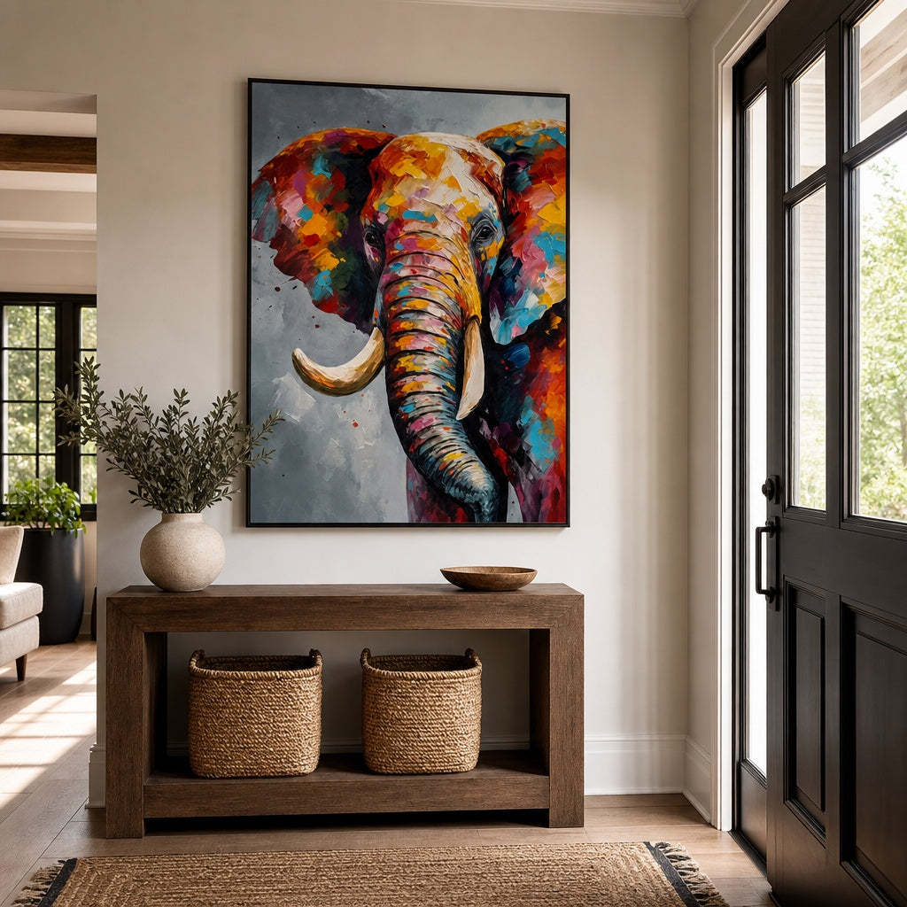 Colorful Elephant Abstract Animal Painting