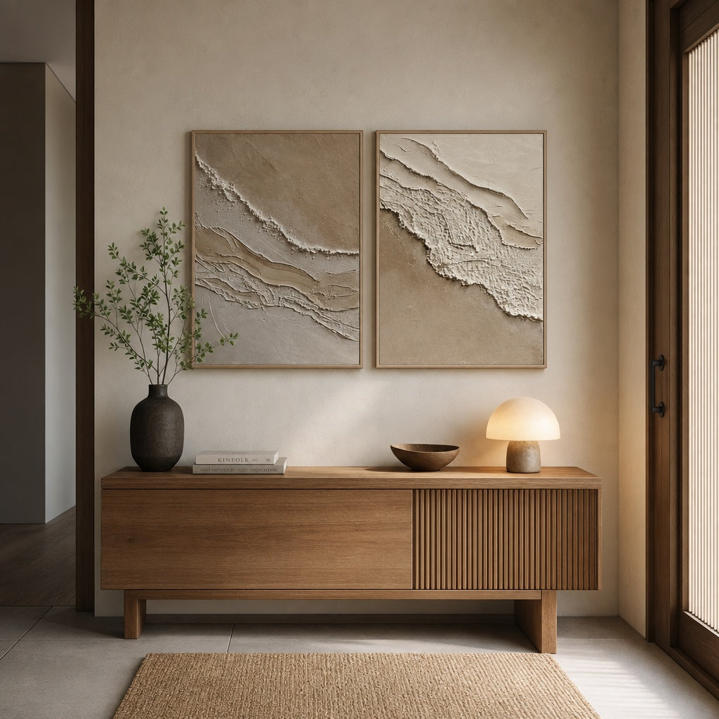 Neutral Coast Relief Diptych