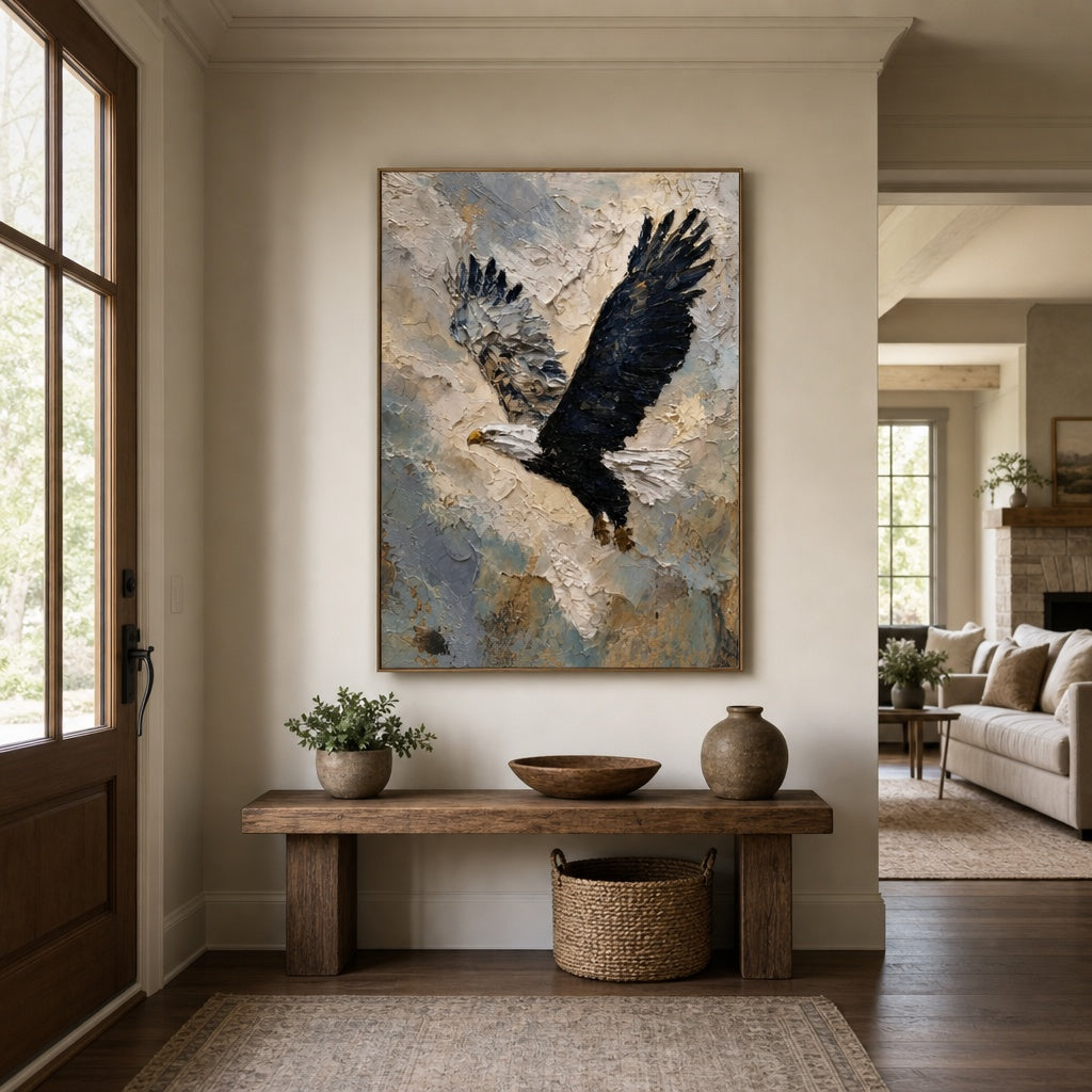 Bald Eagle Flight Textured Painting