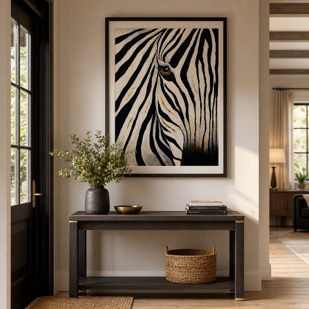 Zebra Black and White Animal Painting