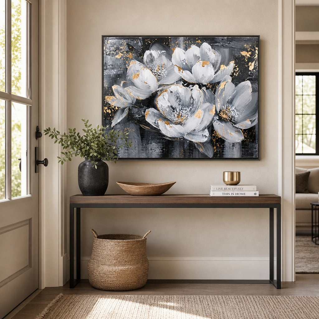 Gilded Charcoal Blossoms