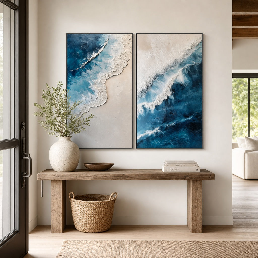 Azure Shore Diptych