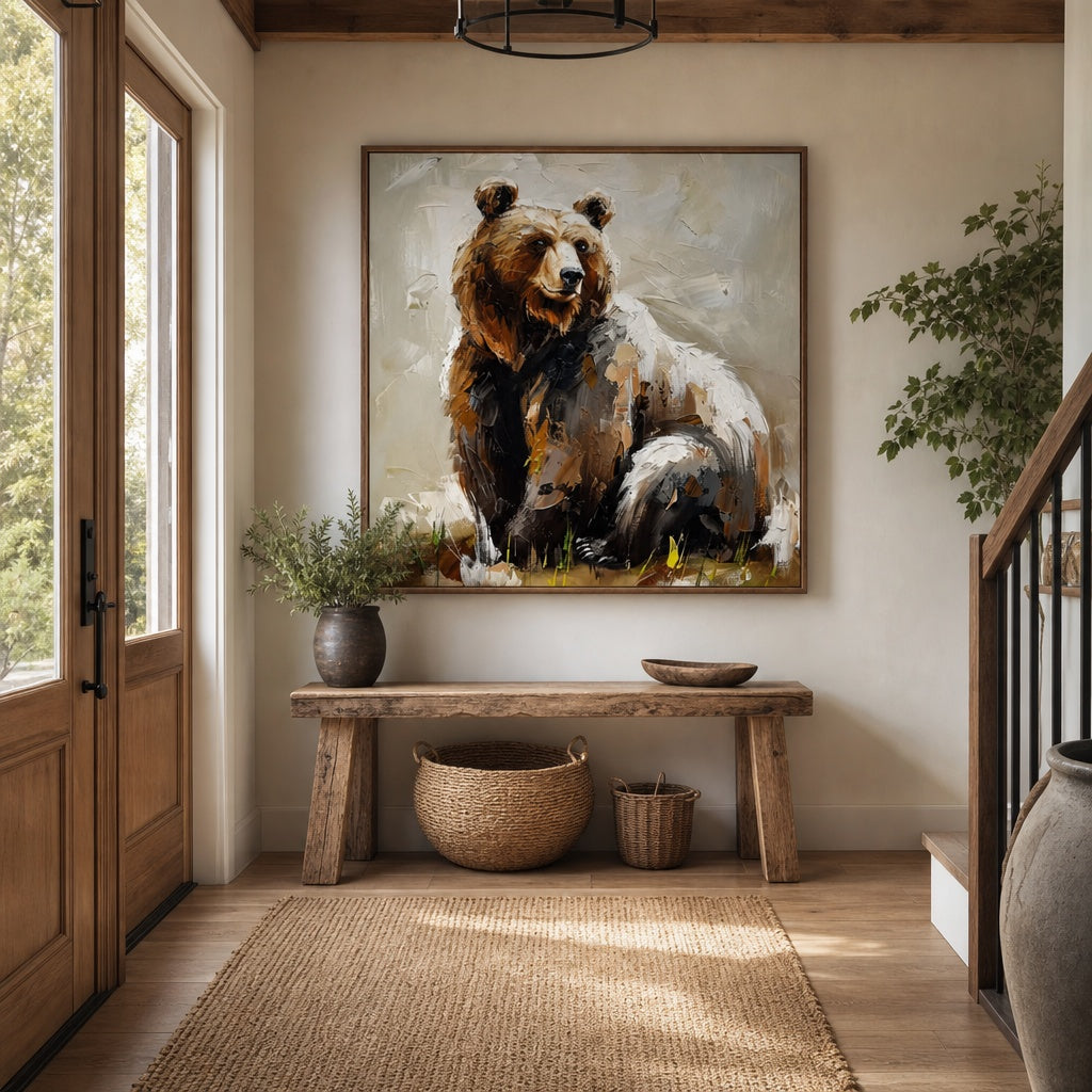 Brown Bear Wildlife Portrait Painting