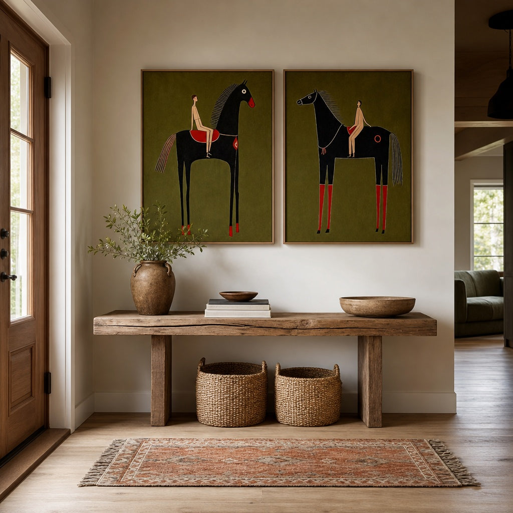 Olive Equestrian Pair