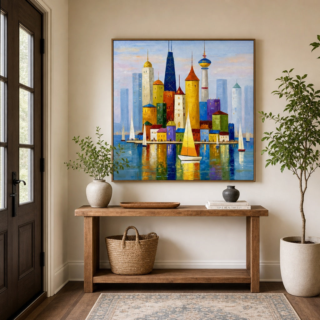 Colorful Harbor Skyline