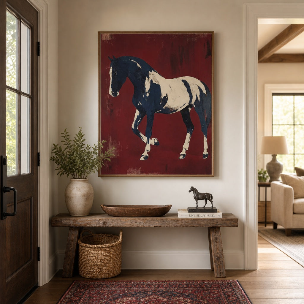Black and White Horse Portrait Painting