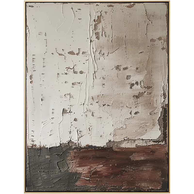 Earthbound Layers – Neutral Brown and Beige Abstract Textured Painting