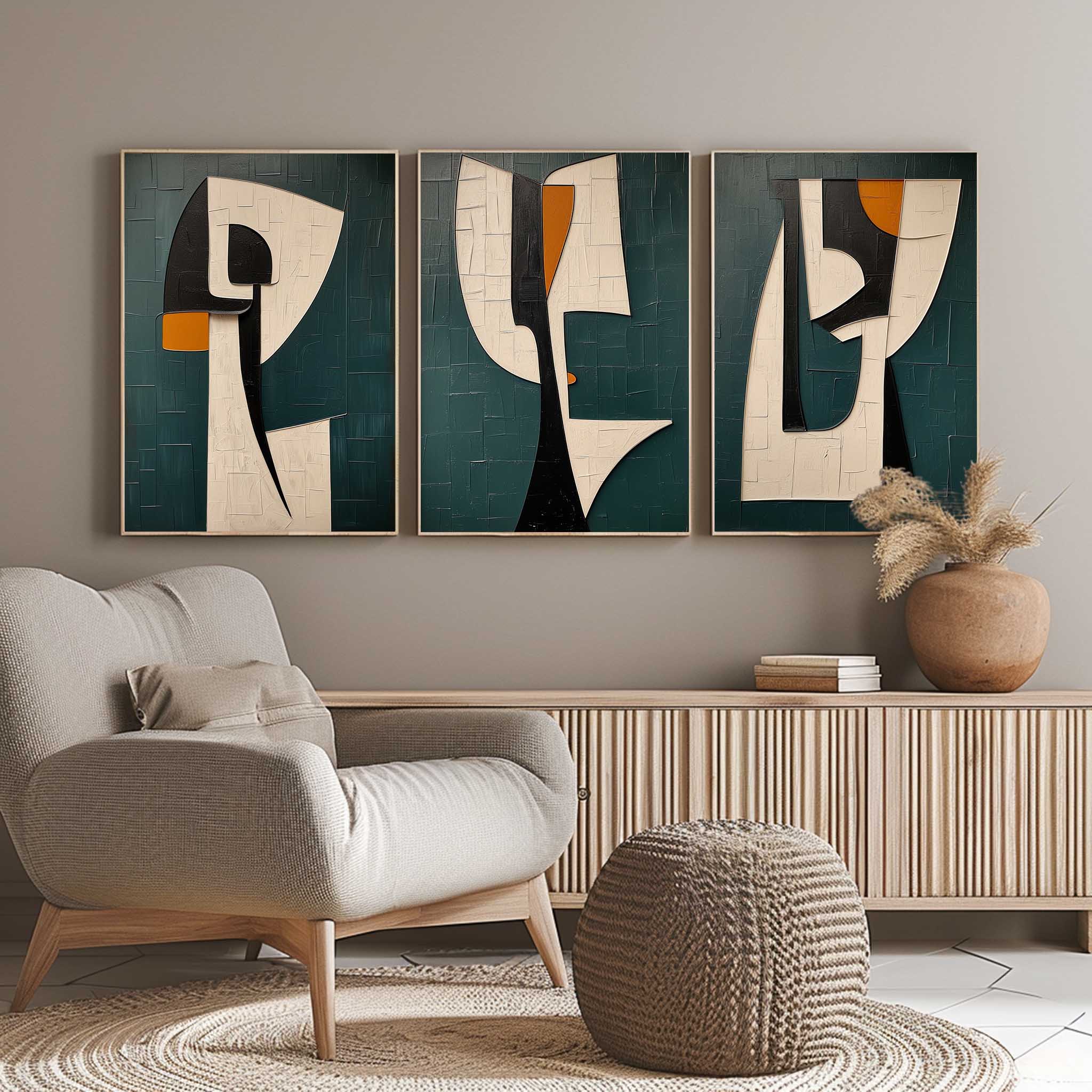 Abstract Painting Set of 3 SP023 - Viarteart