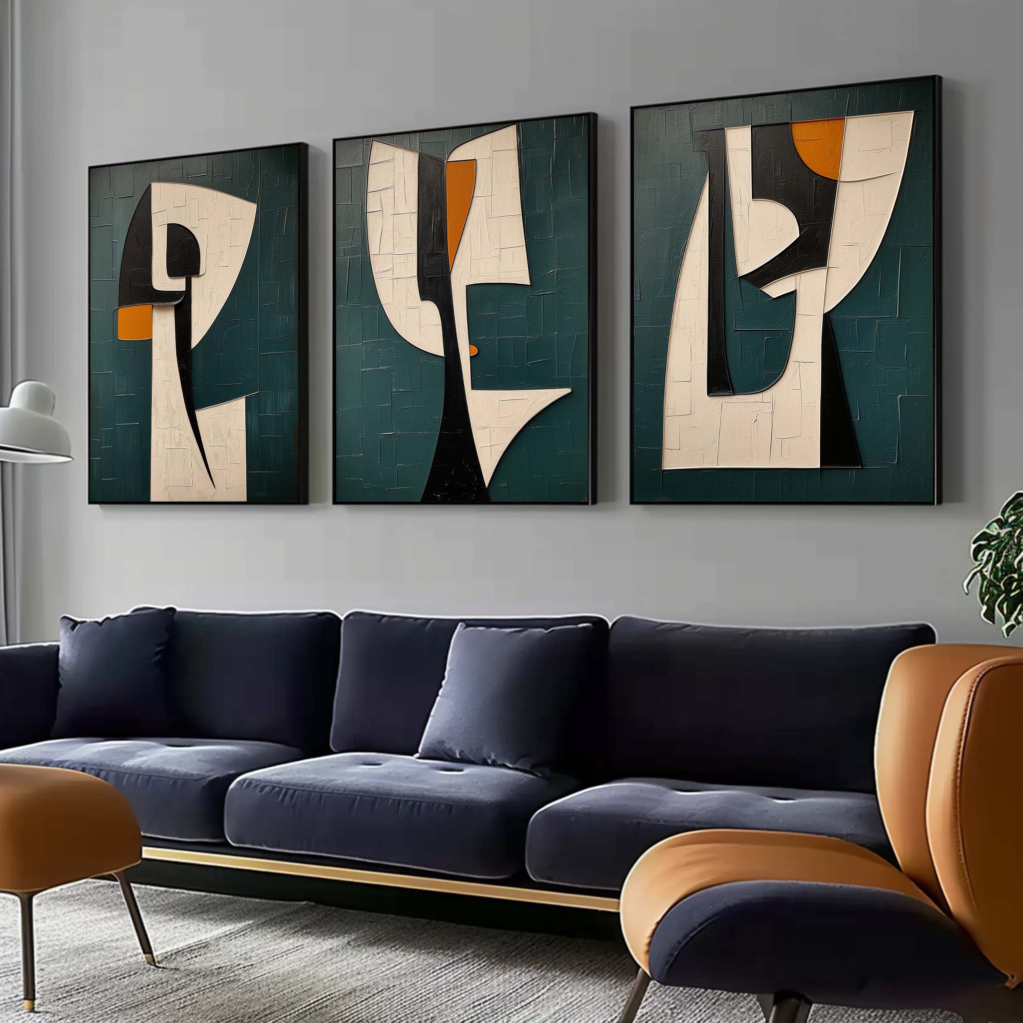 Abstract Painting Set of 3 SP023 - Viarteart