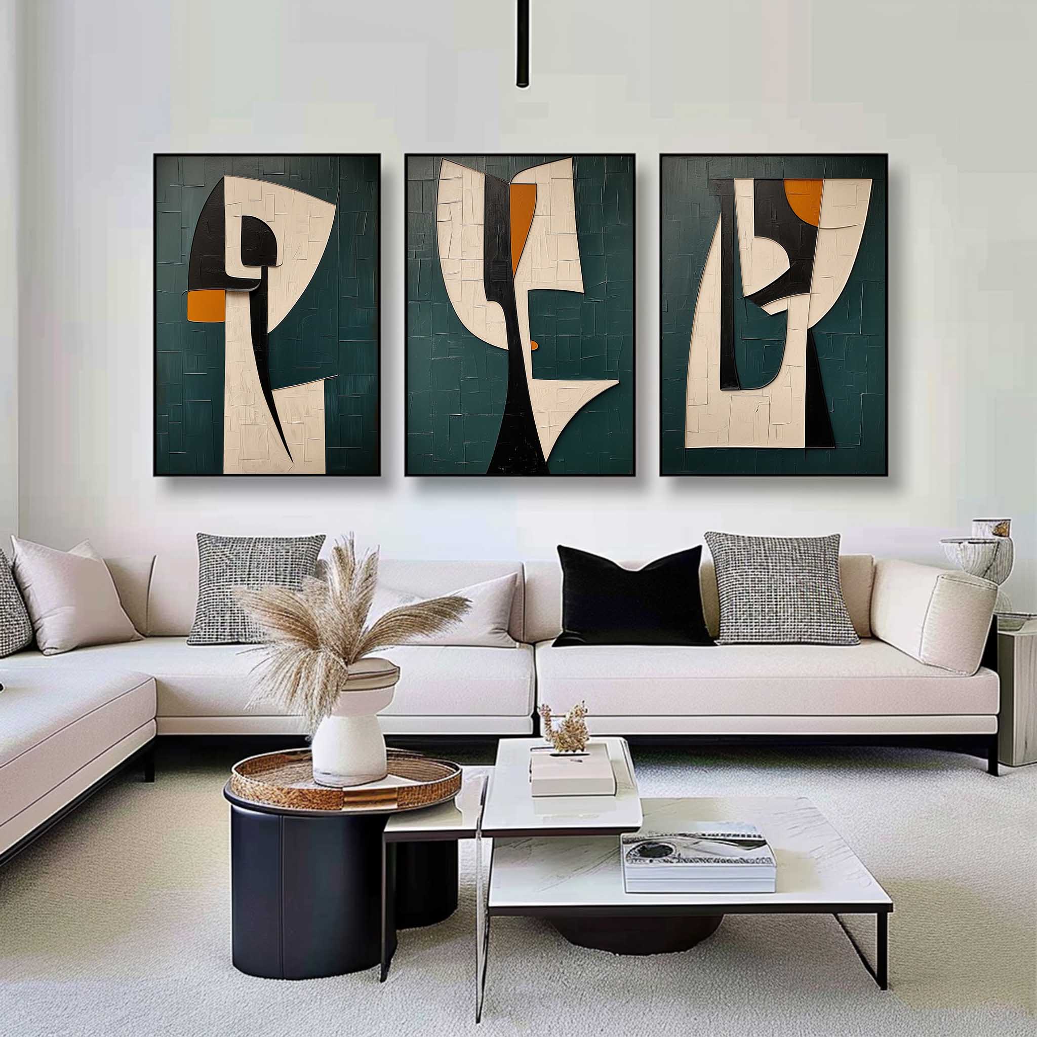 Abstract Painting Set of 3 SP023 - Viarteart