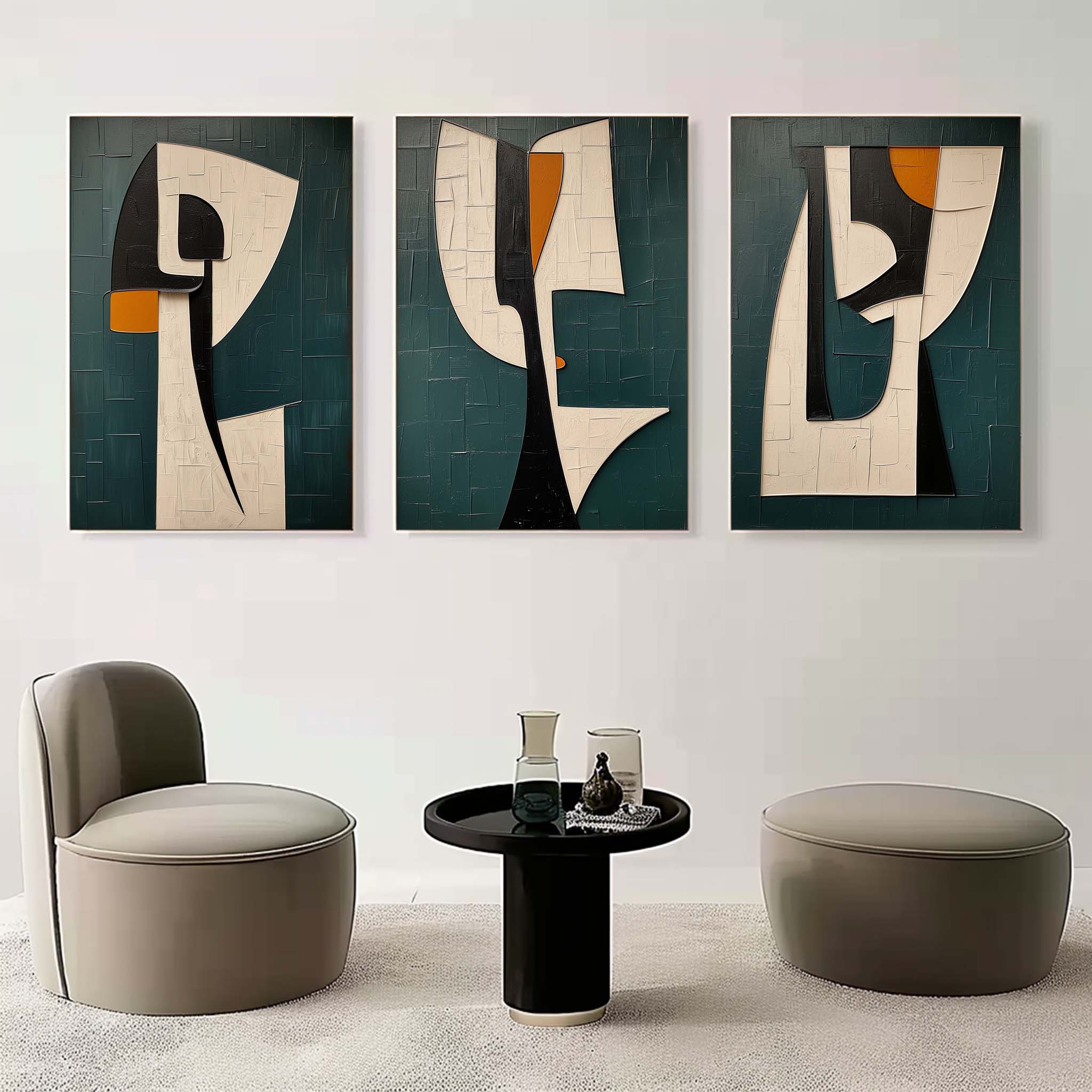Abstract Painting Set of 3 SP149 - Viarteart
